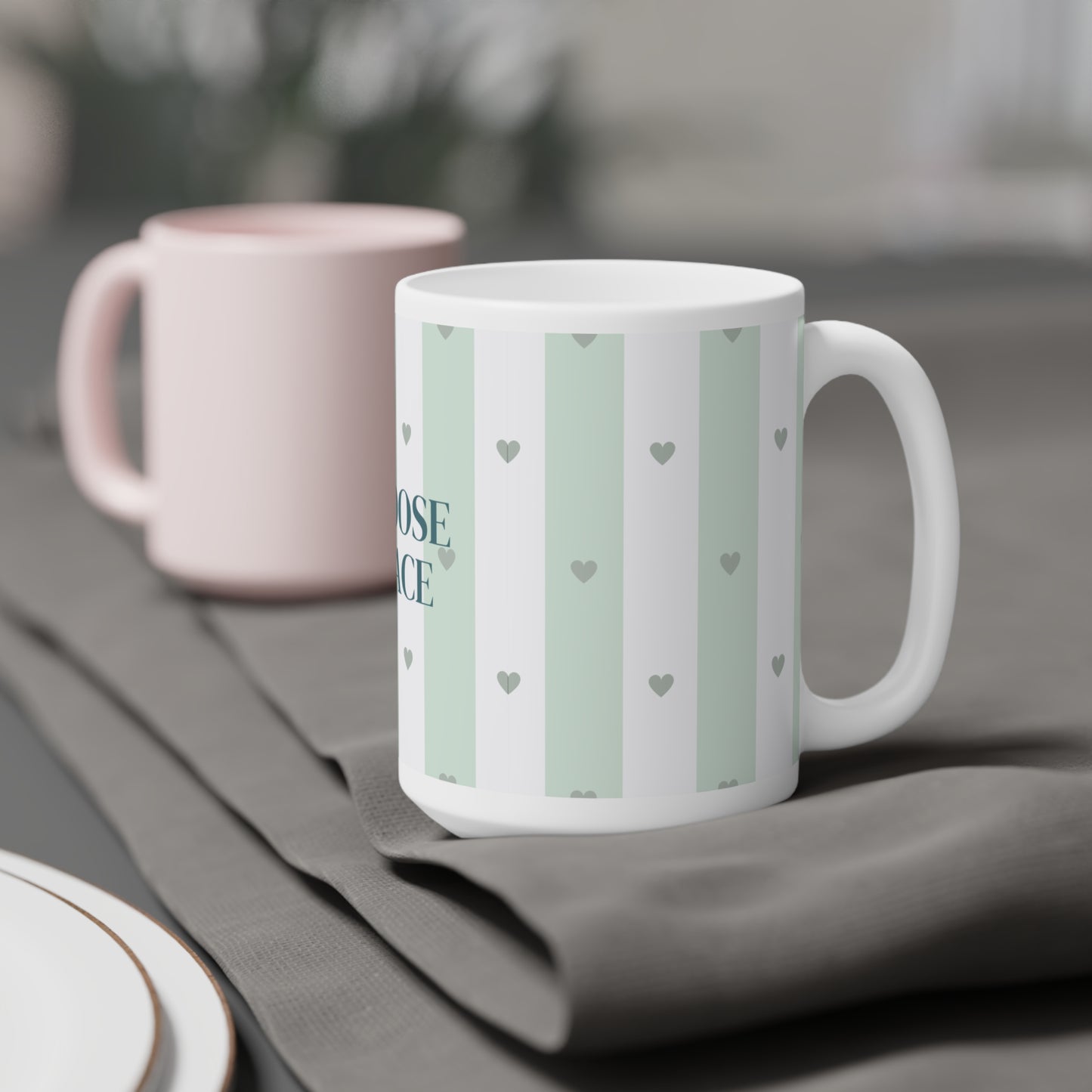 Peace Quote Ceramic Mug | Mindfulness Gift for Calm