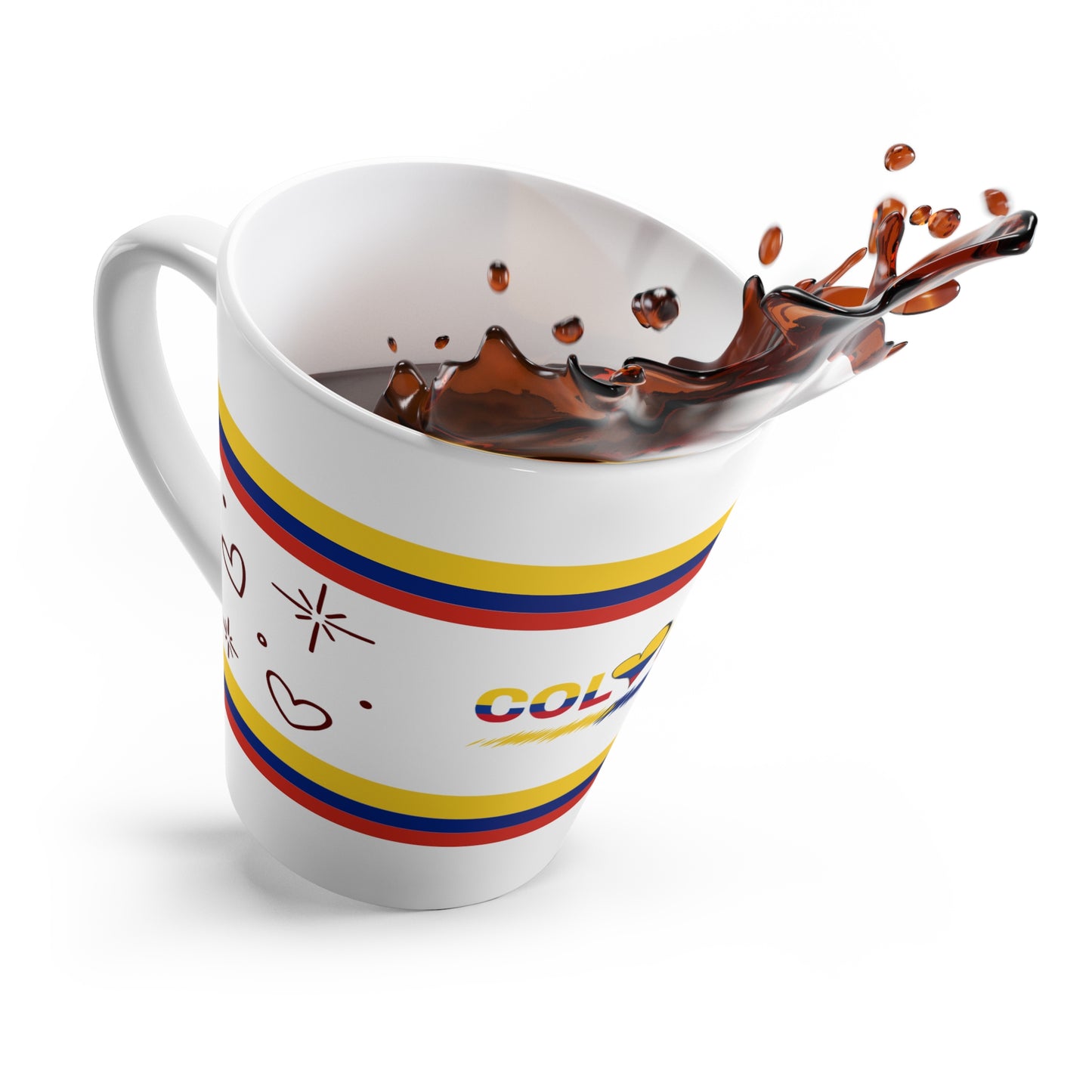 Colombia Flag Heart Latte Mug | Patriotic Coffee Gift