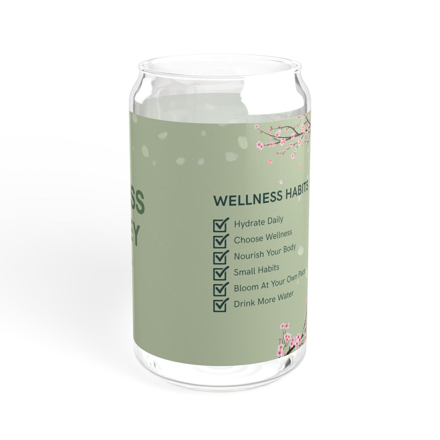 Wellness Journey Sipper Glass | Hydration Habit Tracker
