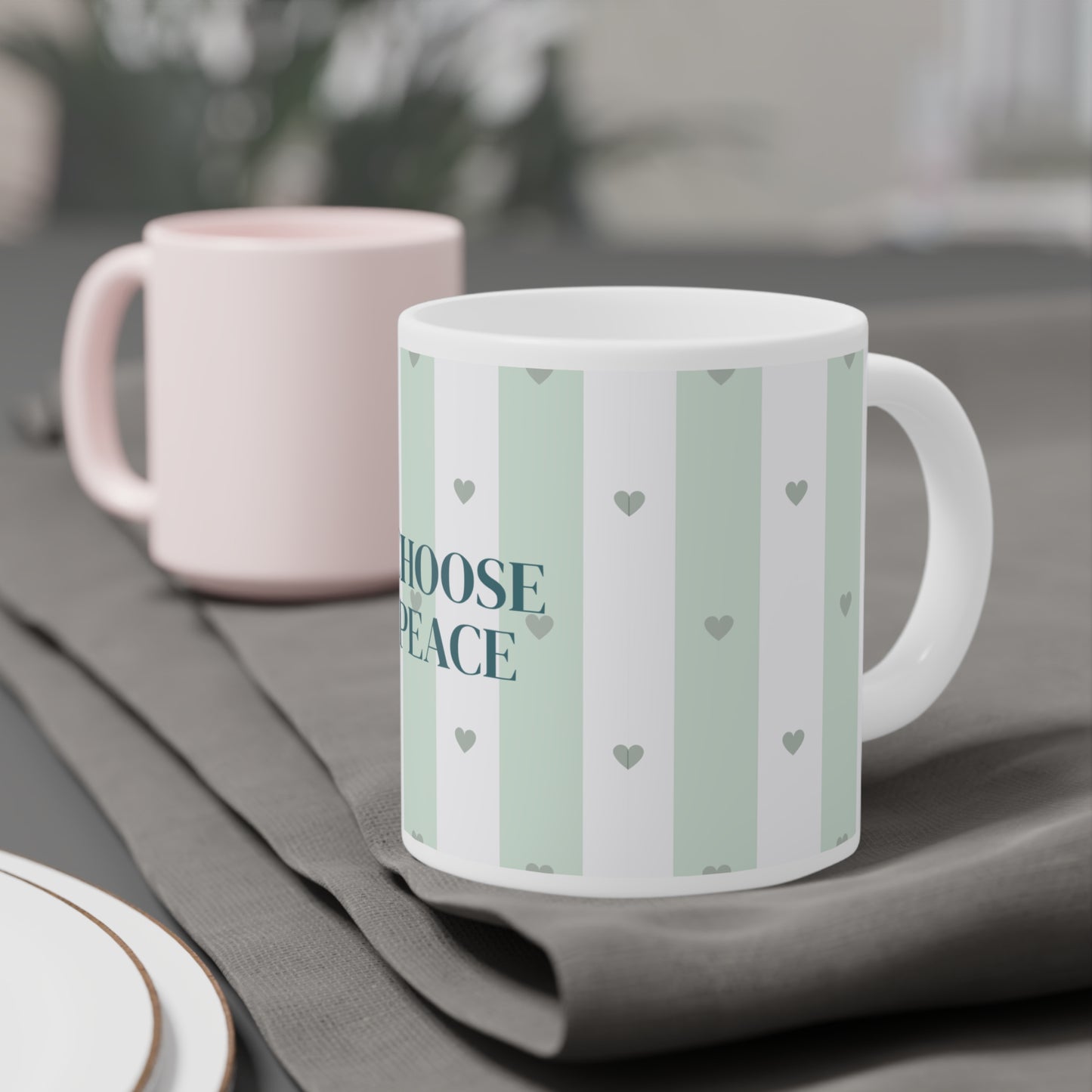 Peace Quote Ceramic Mug | Mindfulness Gift for Calm