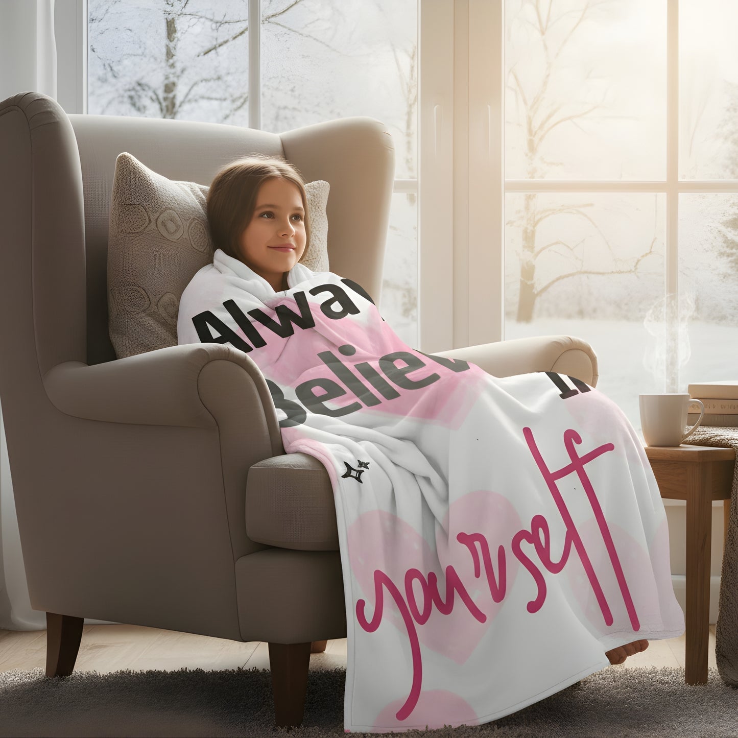 Always Believe In Yourself Velveteen Plush Blanket