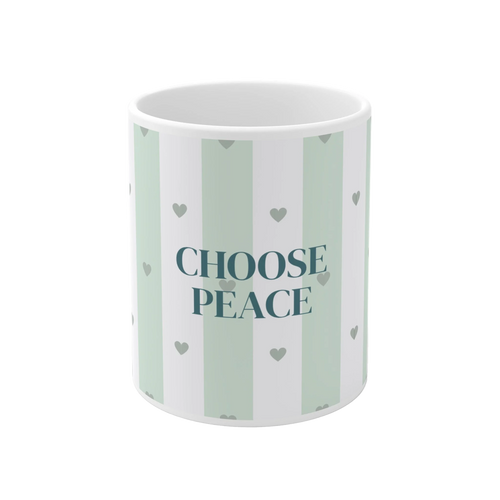 Choose Peace Heart Stripe Mug