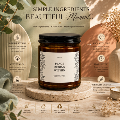 Peace Begins Within Soy Candle