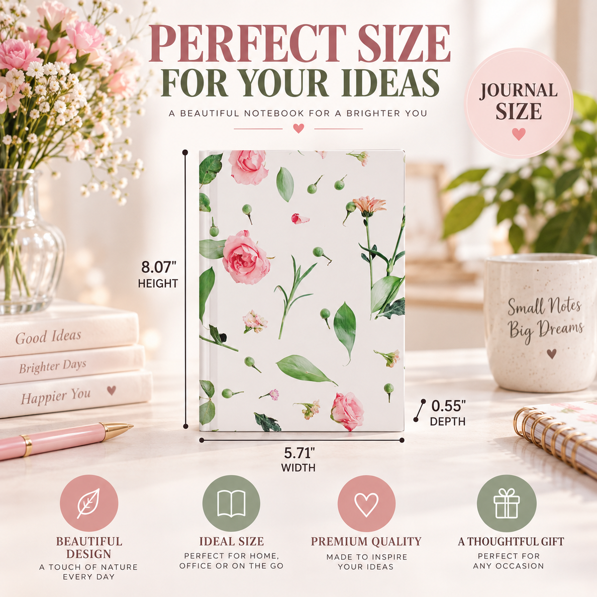 Pink Rose Garden Journal