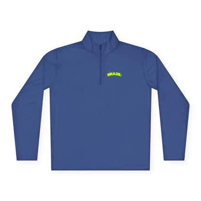 Brazil Vibrant Yellow Green Unisex Quarter-Zip Pullover