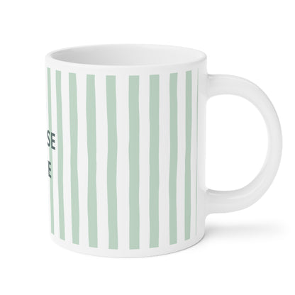 Peace Quote Ceramic Mug | Minimalist Striped Gift