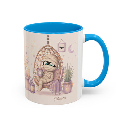 Cozy Mummy in Hanging Chair Mug | Halloween Mummy Coffee Cup