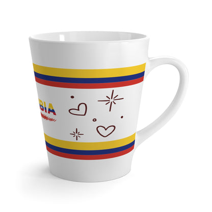 Colombia Flag Heart Latte Mug | Patriotic Coffee Gift