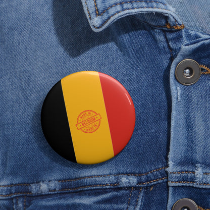 Belgium Flag Made Stamp Pin Button | Country Pride Badge