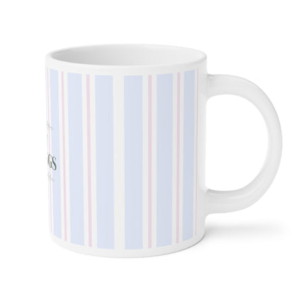 Slow Mornings Striped Ceramic Mug | Relaxing Coffee Gift