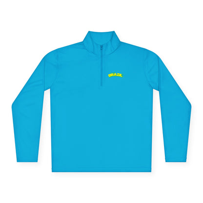 Brazil Vibrant Yellow Green Unisex Quarter-Zip Pullover