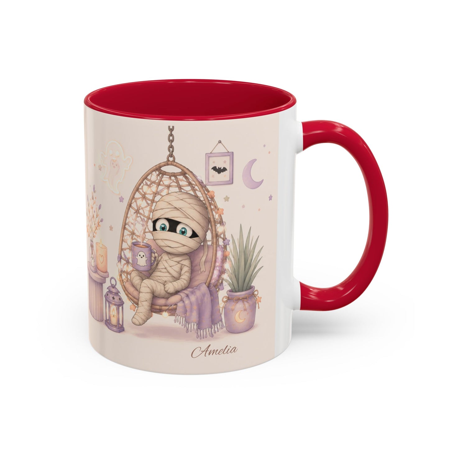 Cozy Mummy in Hanging Chair Mug | Halloween Mummy Coffee Cup