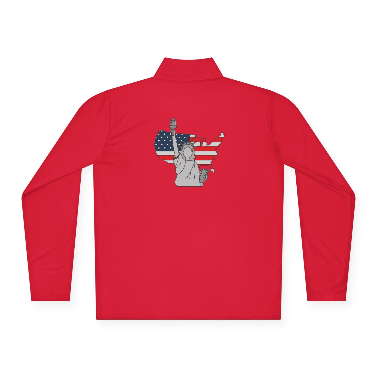 Patriotic Statue of Liberty Quarter-Zip Pullover | USA Flag Design