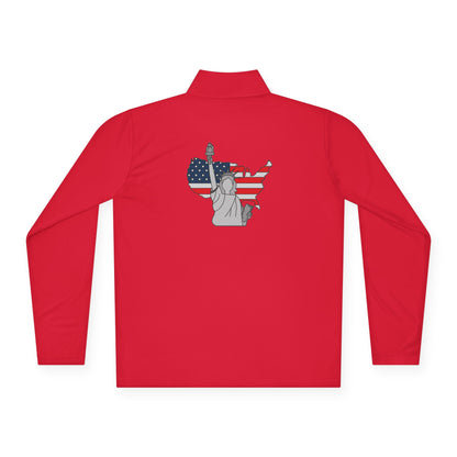 Patriotic Statue of Liberty Quarter-Zip Pullover | USA Flag Design