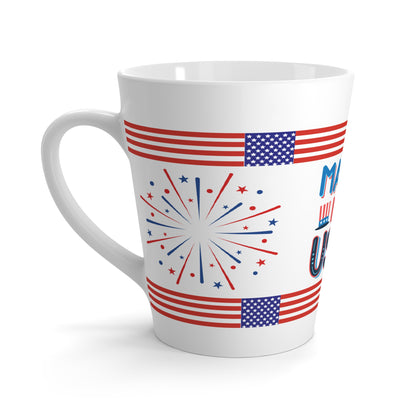Made in USA Patriotic Latte Mug | July 4th Coffee Gift