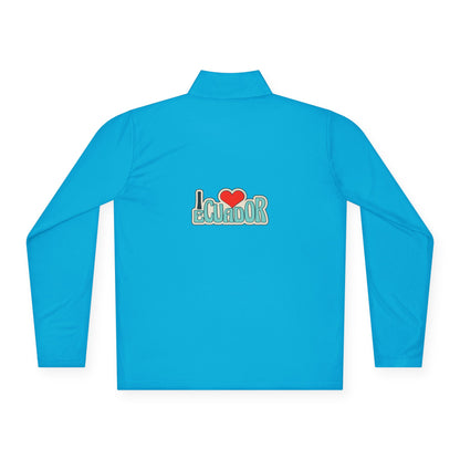 Ecuador Flag Quarter-Zip Pullover | Patriotic Sports Wear