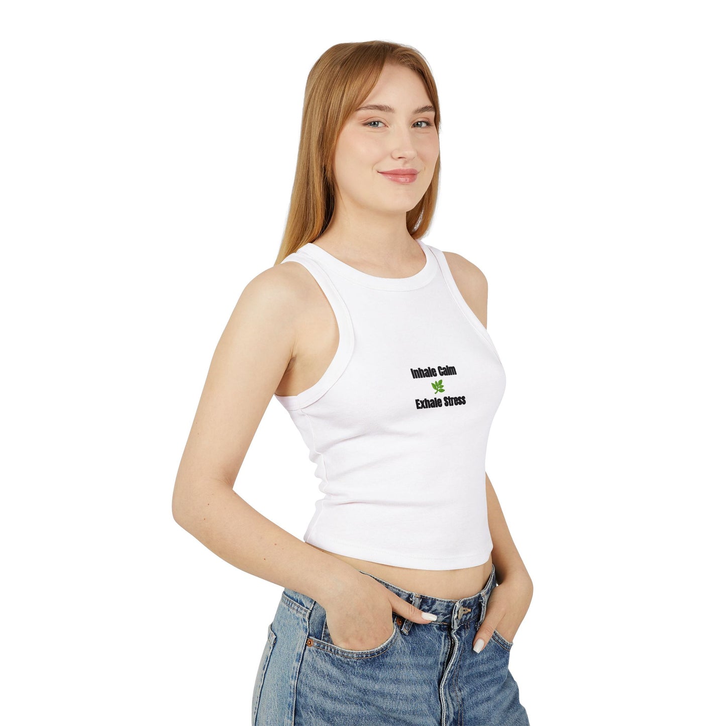 Botanical Leaf Pattern Women's Racer Tank | Eco-Minded Style