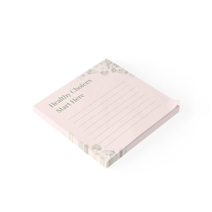 Healthy Choices Floral Sticky Notes | Wellness Reminder Pads