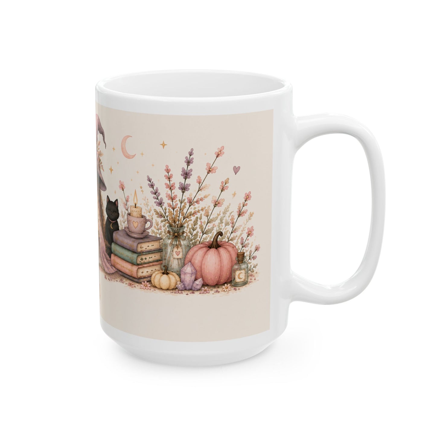 Cozy Witch Girl Reading Mug | Ceramic Coffee Cup