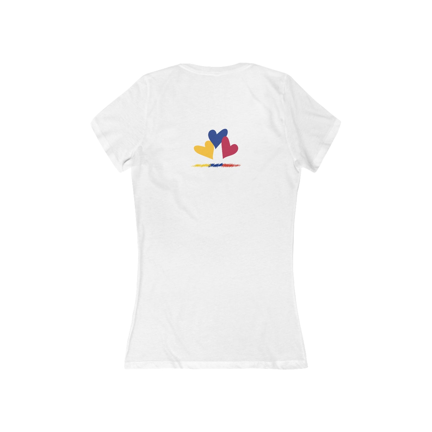 Colombia Love Flag Women's V-Neck Tee | Patriotic Gift