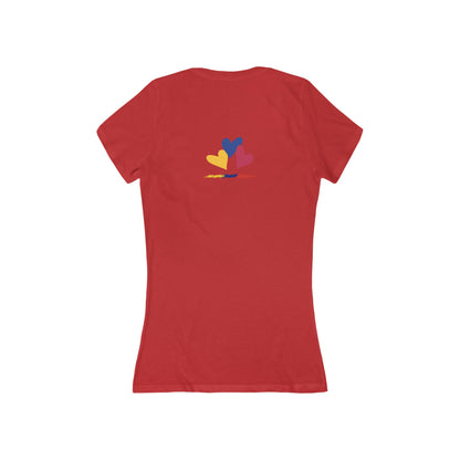 Colombia Love Flag Women's V-Neck Tee | Patriotic Gift
