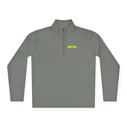 Brazil Vibrant Yellow Green Unisex Quarter-Zip Pullover