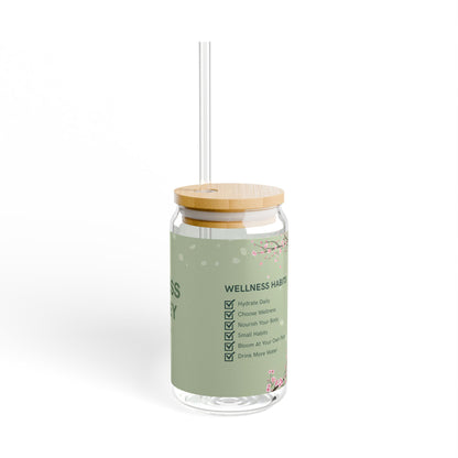 Wellness Journey Sipper Glass | Hydration Habit Tracker