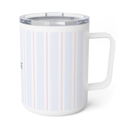 Minimal Striped Insulated Coffee Mug | Modern Design Gift