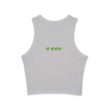 Botanical Leaf Pattern Women's Racer Tank | Eco-Minded Style