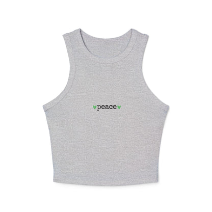 Peace Love Heart Women's Racer Tank Top | Mindful Fashion