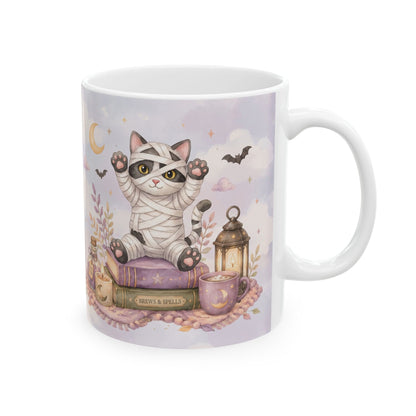 Whimsical Night Owl Ceramic Mug — Cute Moonlit Illustration (11oz, 15oz)