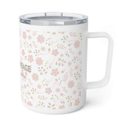 Peaceful Floral Insulated Coffee Mug | Mindfulness Gift