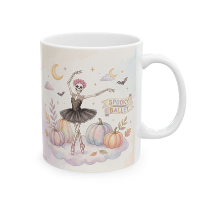Ceramic Mug — Pastel Halloween Witch Pumpkin Night Sky (11oz, 15oz)