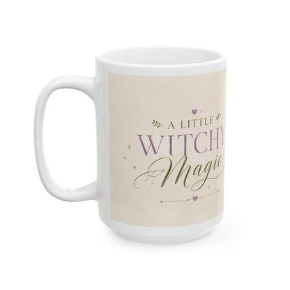 Witchy Magic Ceramic Mug — Cute Halloween Witch Pumpkin Lantern Coffee Cup (11oz/15oz)