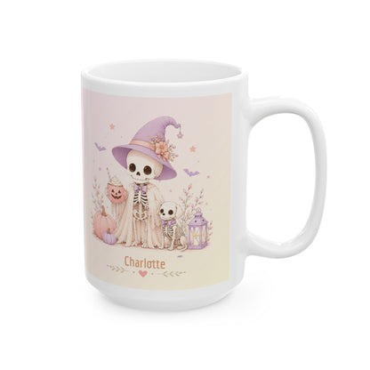 Pastel Witch Pumpkin Illustration Mug | Ceramic Coffee Cup