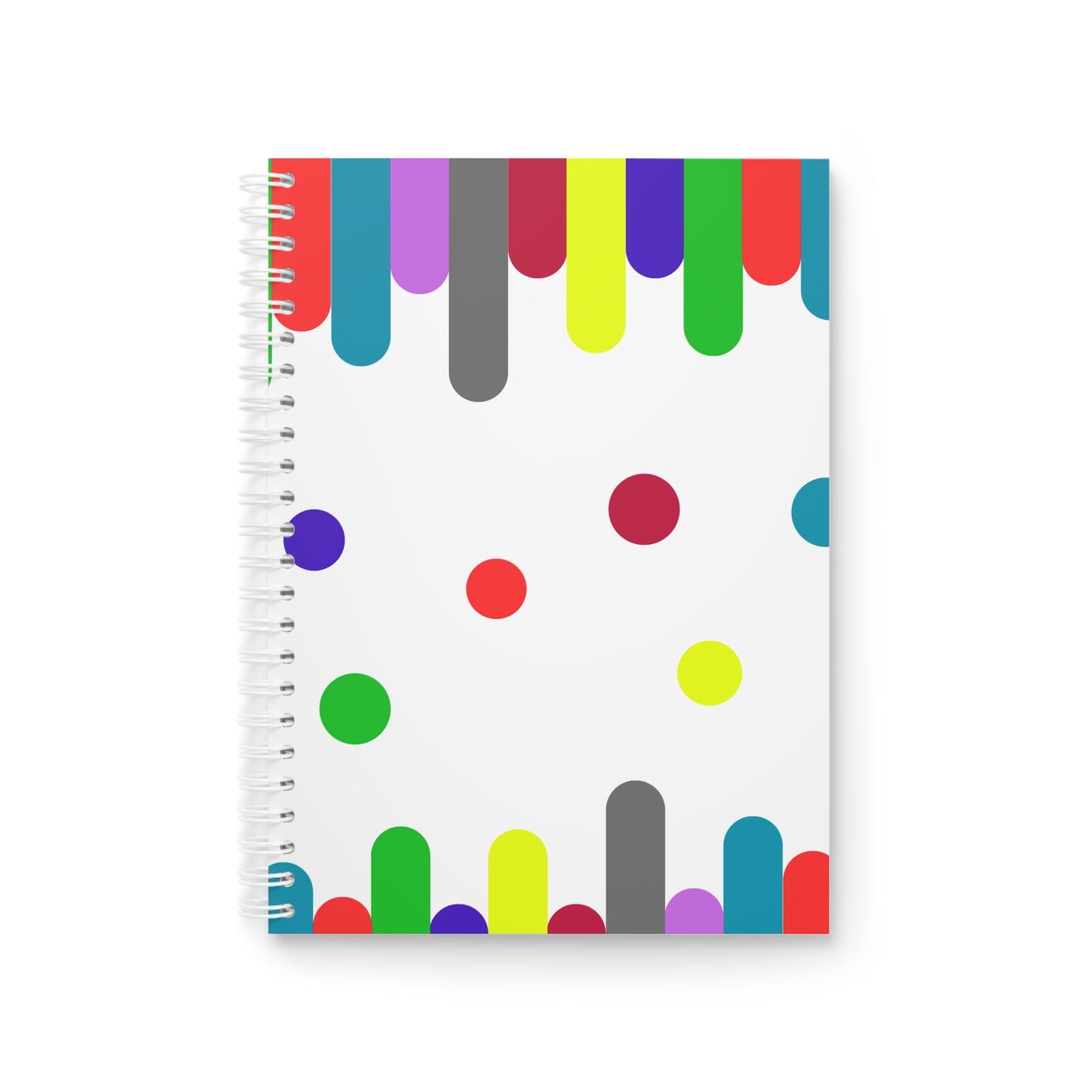 Colorful Paint Drip Spiral Notebook | Creative Writing Journal