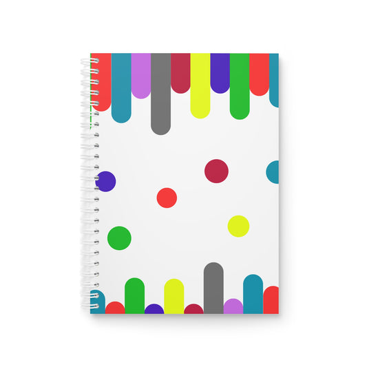 Colorful Paint Drip Spiral Notebook | Creative Writing Journal
