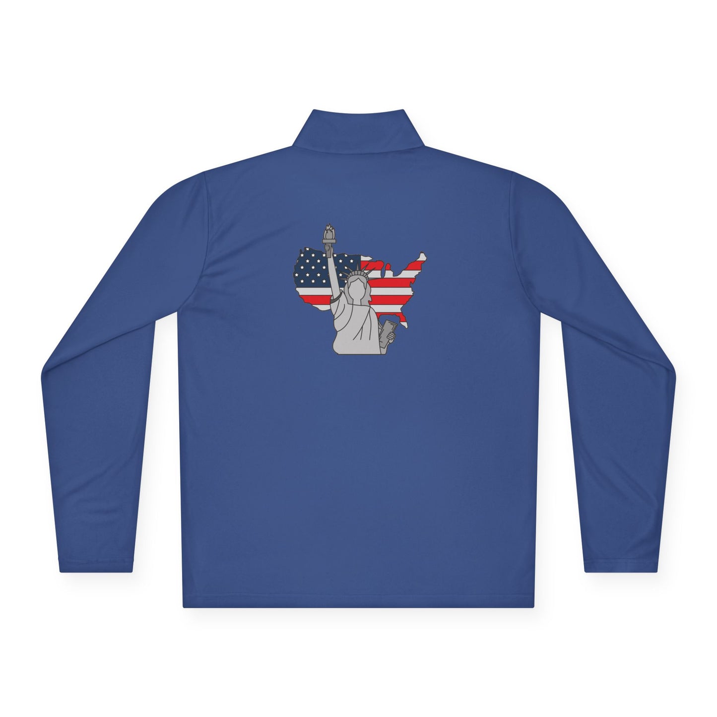 Patriotic Statue of Liberty Quarter-Zip Pullover | USA Flag Design