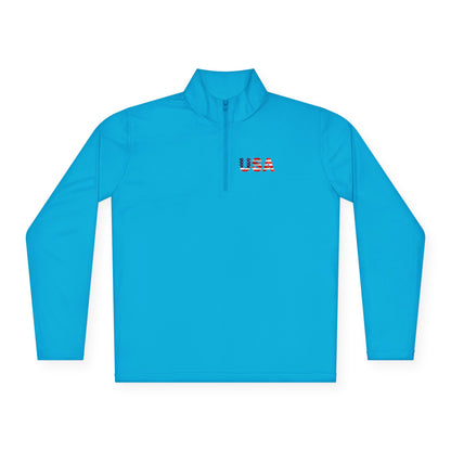 Patriotic Statue of Liberty Quarter-Zip Pullover | USA Flag Design