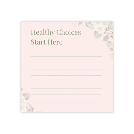 Healthy Choices Floral Sticky Notes | Wellness Reminder Pads