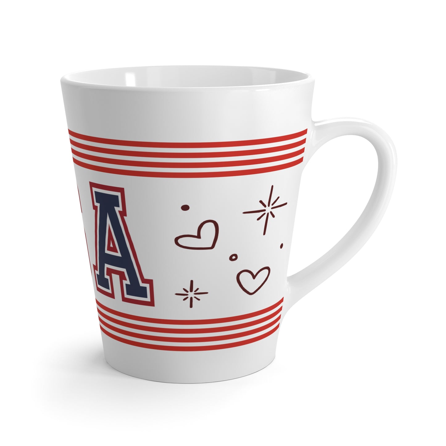 USA Patriotic Latte Mug | American Flag Coffee Gift
