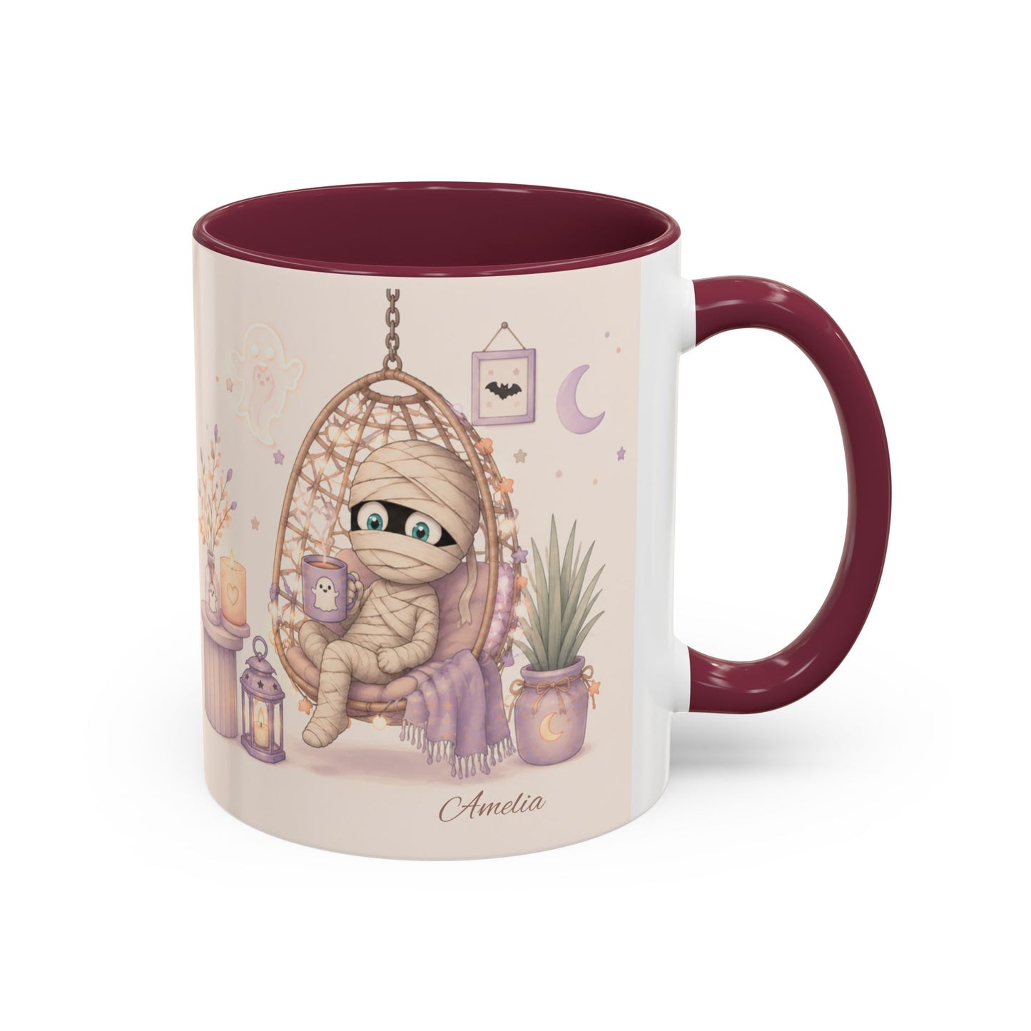 Cozy Mummy in Hanging Chair Mug | Halloween Mummy Coffee Cup