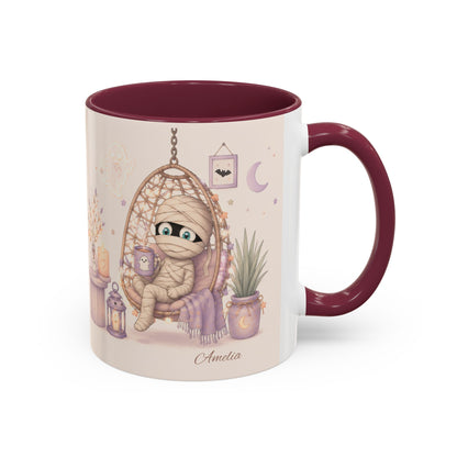 Cozy Mummy in Hanging Chair Mug | Halloween Mummy Coffee Cup