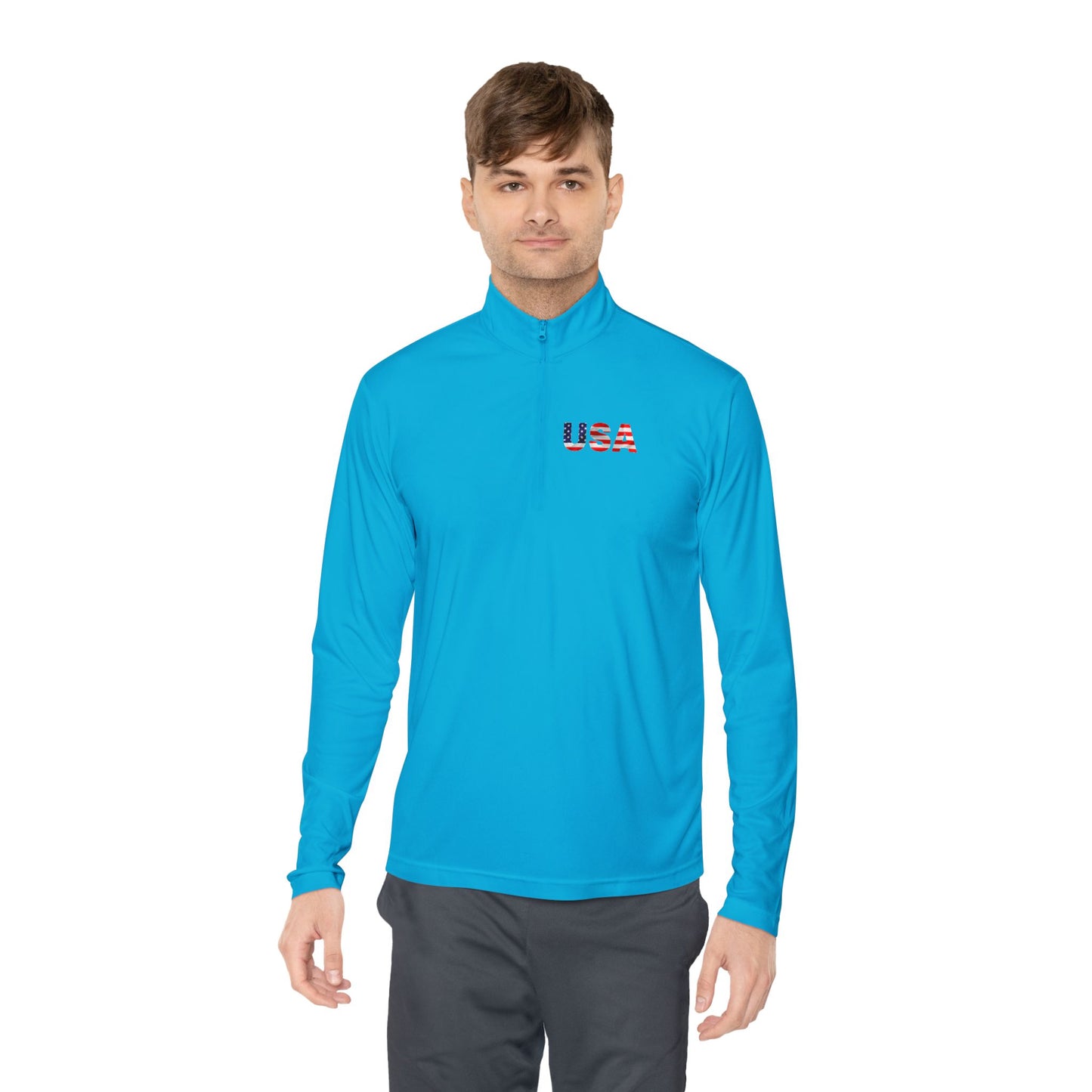 Patriotic Statue of Liberty Quarter-Zip Pullover | USA Flag Design