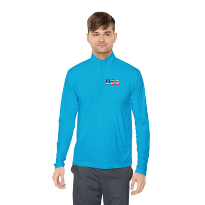 Patriotic Statue of Liberty Quarter-Zip Pullover | USA Flag Design