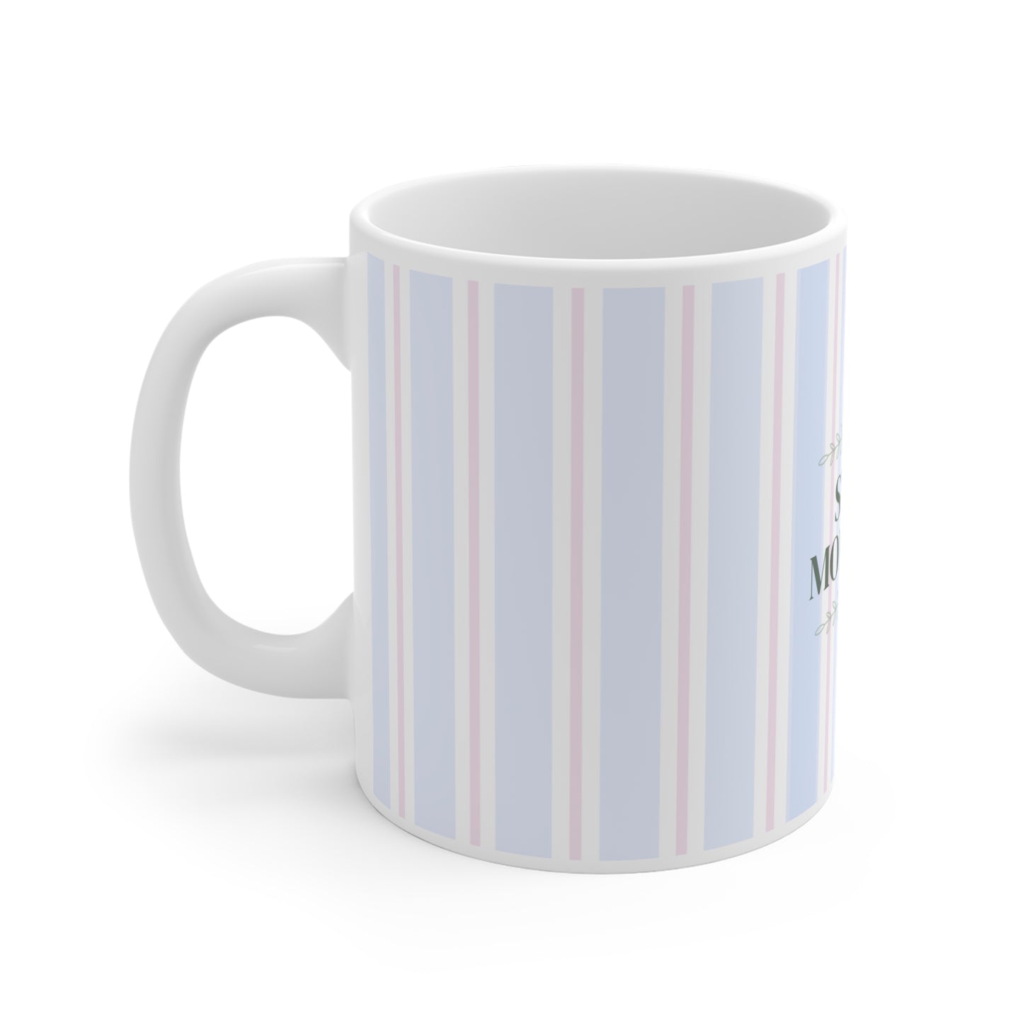 Slow Mornings Striped Ceramic Mug | Relaxing Coffee Gift