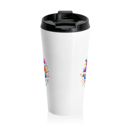 Happy Birthday Party Stainless Steel Travel Mug | Vibrant Celebration Gift