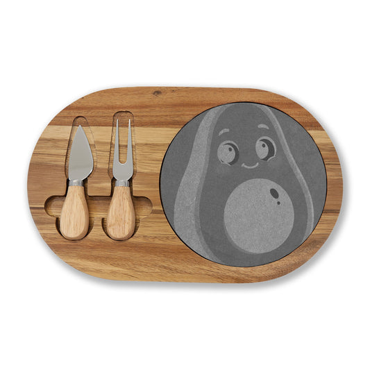 Personalized Acacia Wood Charcuterie Board with Slate
