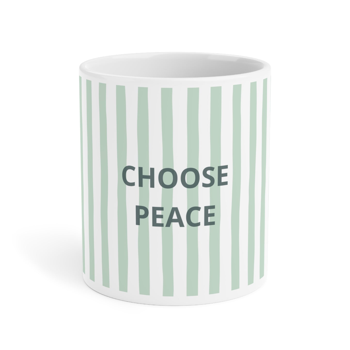 Peace Quote Ceramic Mug | Minimalist Striped Gift