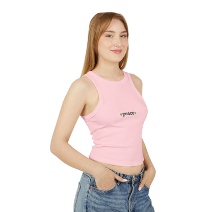 Peace Love Heart Women's Racer Tank Top | Mindful Fashion